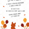 Carton d'invitation anniversaire thème forêt renard