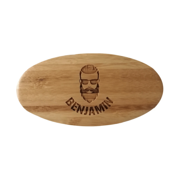 Cadeau homme entretien barbe brosse en bois personnalisée