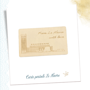 Cadeau Le Havre carte postale en bois à personnaliser