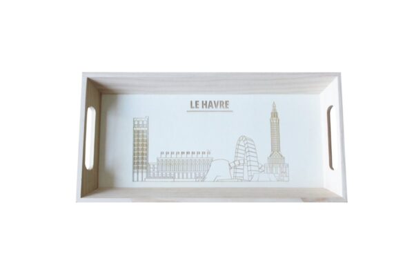 Cadeau Le Havre personnalisé plateau en bois