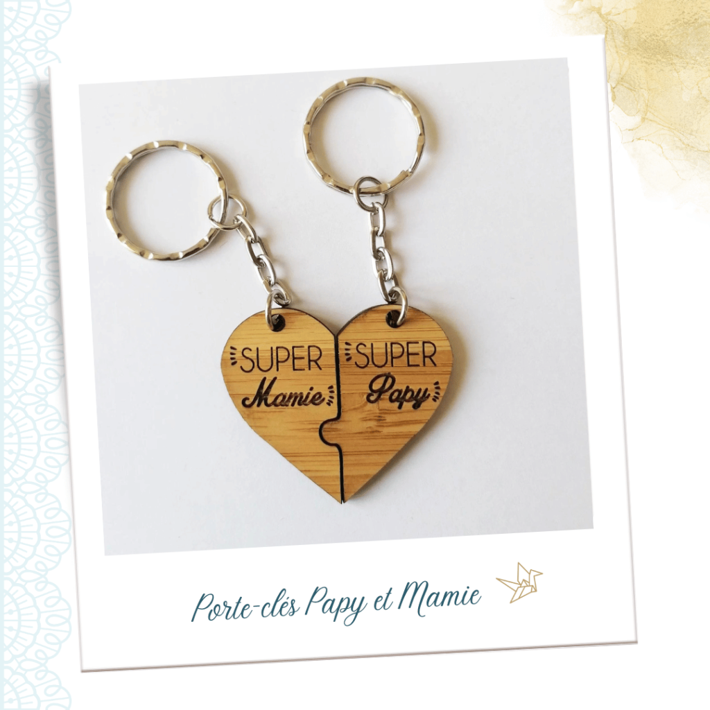 Porte-clés Papy Et Mamy - Lot De 2 En Plexiglass, Cadeau Naissance, Anniversaire, Fête Des Grands-parents
